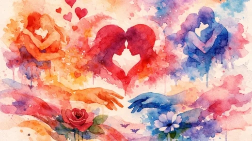 El amor acuarela abstracto