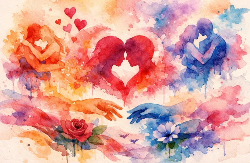 El amor acuarela abstracto