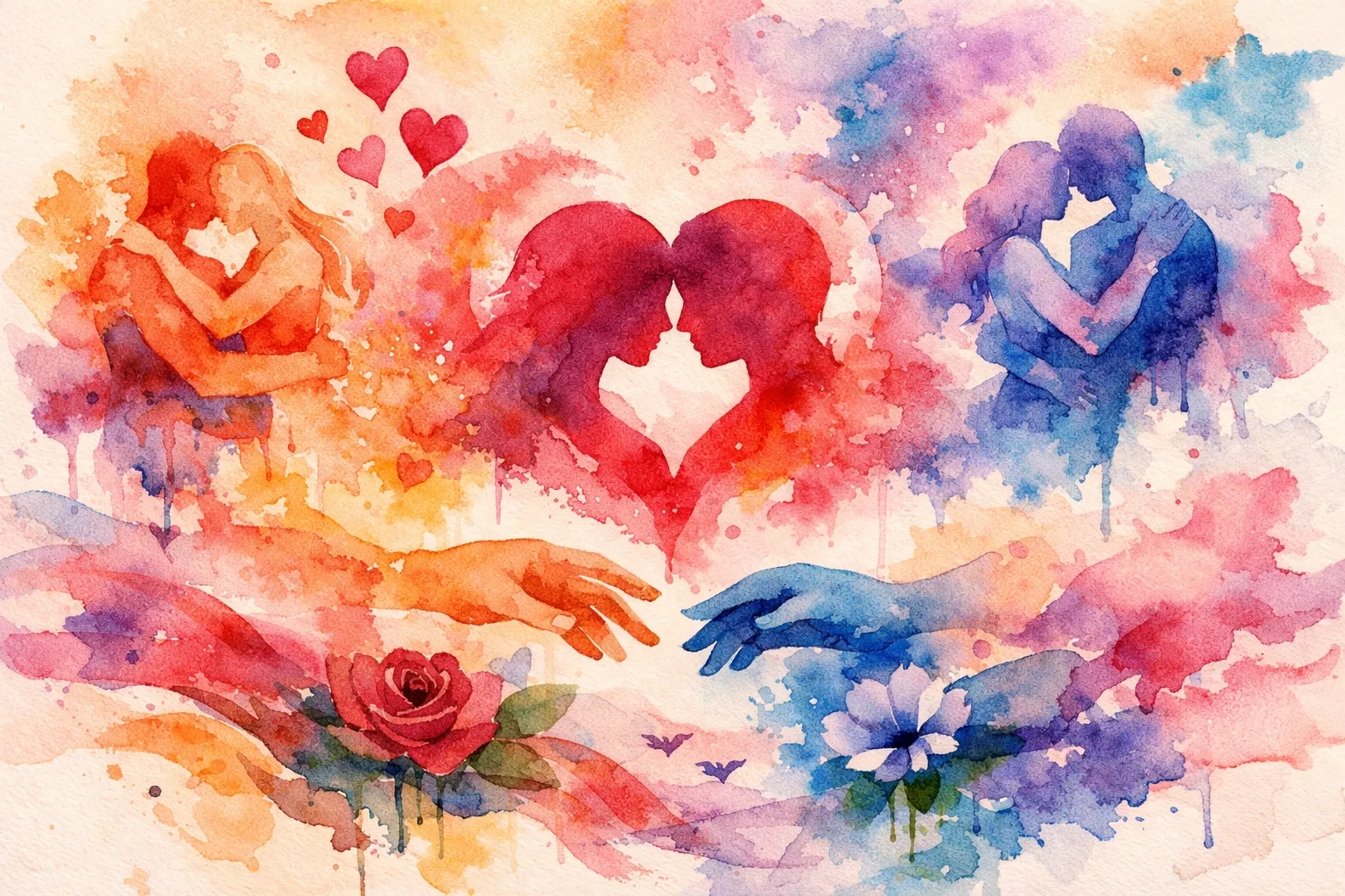 El amor acuarela abstracto